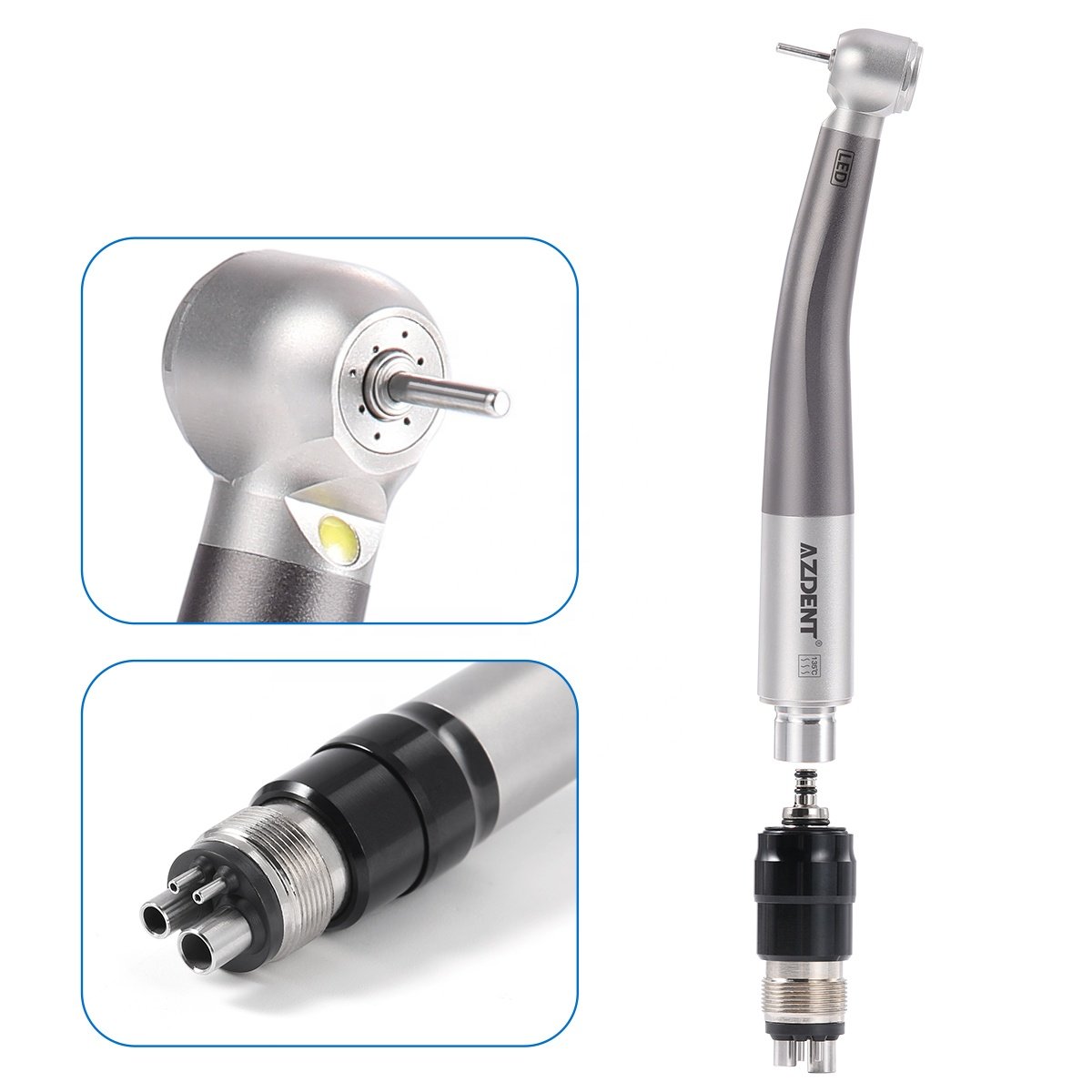 Azdent Dental High Speed Handpiece with 4 Port Spray and Ceramic Bearing