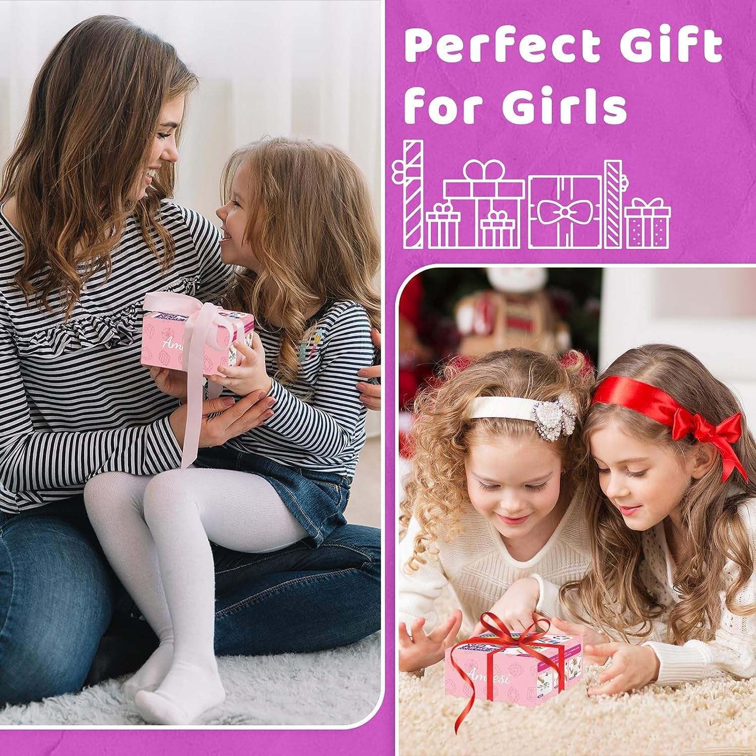 Paint Your Own Wooden Kids Heart shaped Treasure Diamonds Painting Jewelry Box Kit for Toddler Girl christmas arts crafts set
