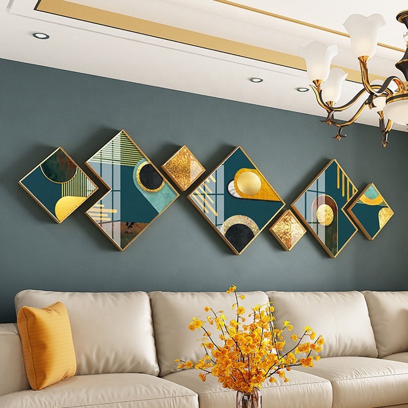 Diamond paintings japanese style motivational aluminum frame decorative porcelain canvas painting and wall art for living room