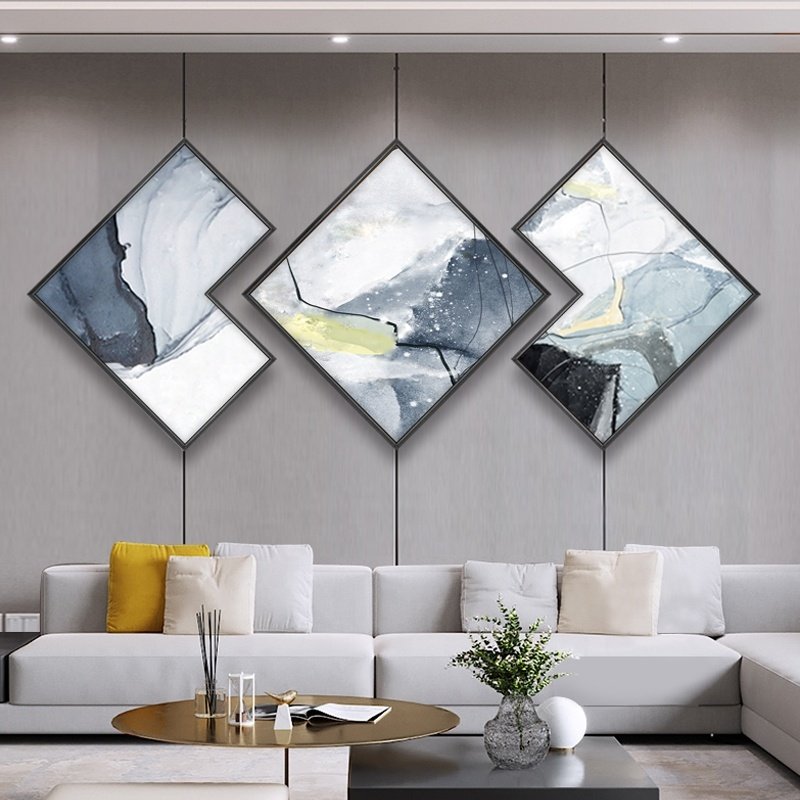 Diamond paintings japanese style motivational aluminum frame decorative porcelain canvas painting and wall art for living room