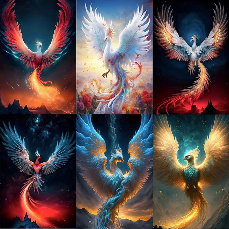 New Fasion Phoenix Diamond Art Craft Paintings Kit Round Square Diamond Drills Cross Stitch Painting dmc Diamond Diy