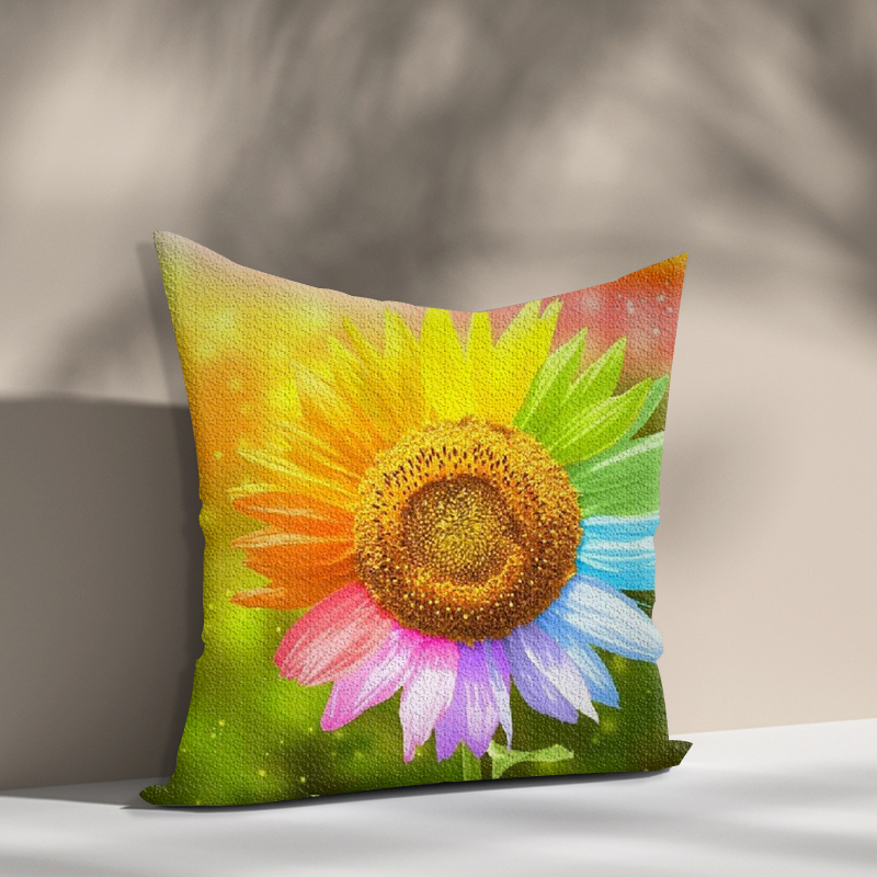 Painting Sunflower Diamond Embroidery pillow case Flower Diamond Cross Stitch Round Diamond Painting