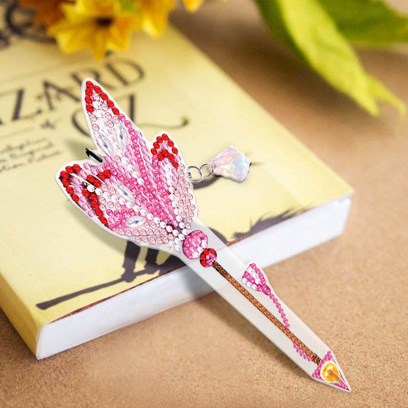 Diamond Feather Shape Bookmark Crystal Pendant Unique Arrow Design DIY Diamond Crafts Gift for Friends
