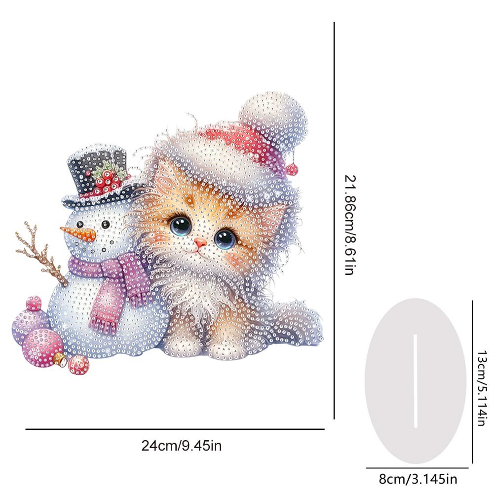 Custom DIY Snowman Special Shaped Diamond Painting Tabletop Ornament 5D Acrylic Diamond Painting Irregular Desk Ornament