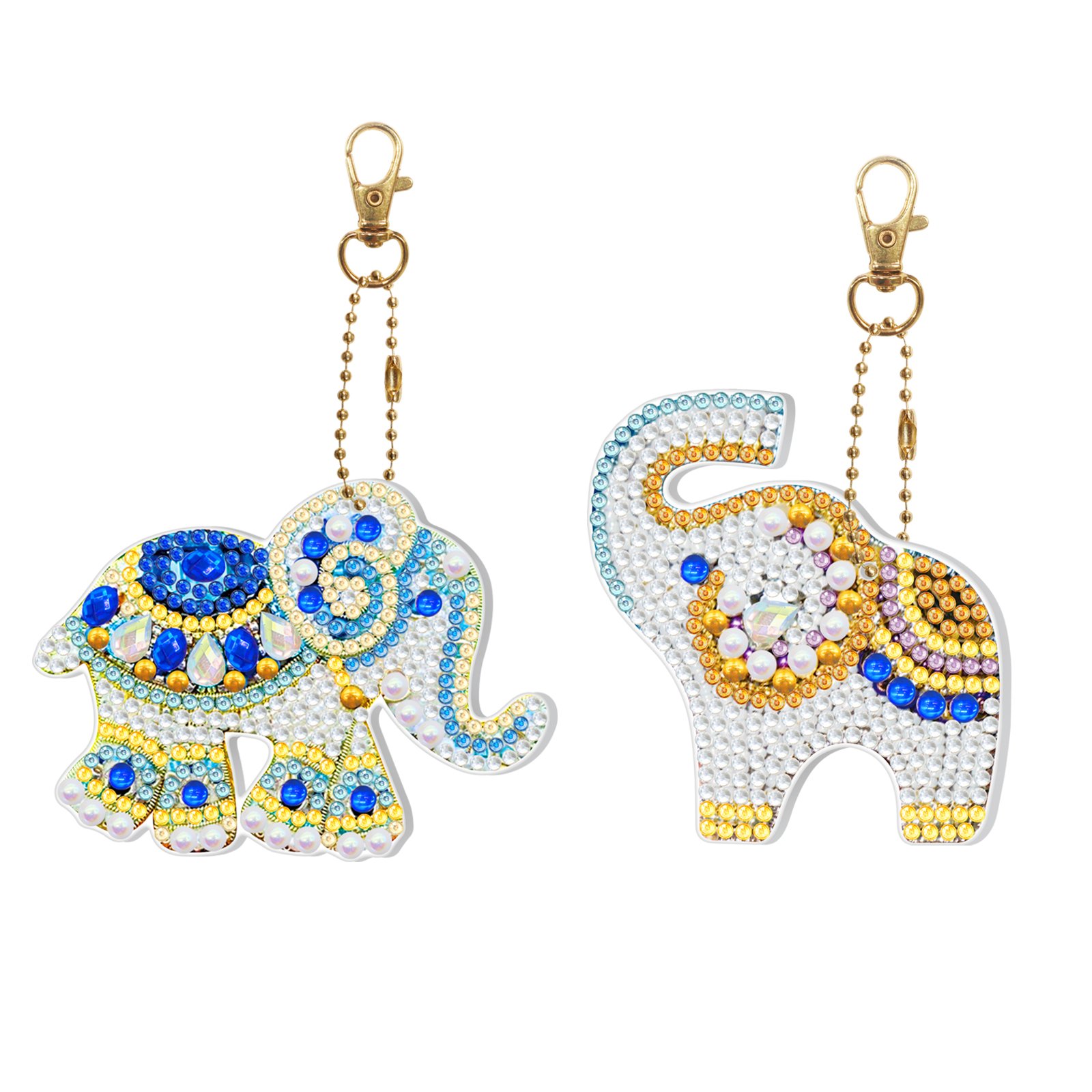 A-278 2pcs/set DIY LED Keychain Diamond Art Kits Factory Wholesale Cartoon Ornaments Diamond Painting Keychains for Kids Adults