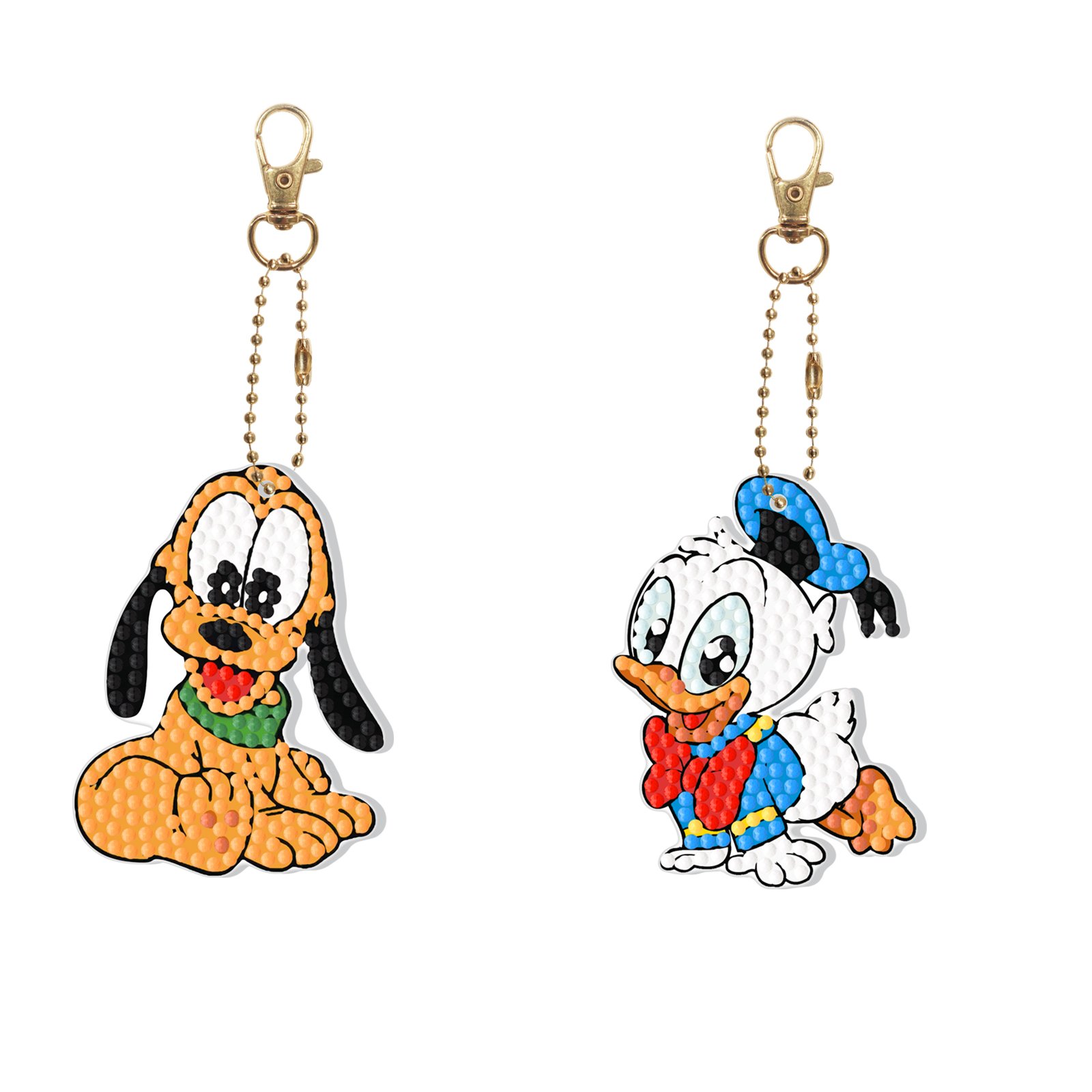 A-278 2pcs/set DIY LED Keychain Diamond Art Kits Factory Wholesale Cartoon Ornaments Diamond Painting Keychains for Kids Adults