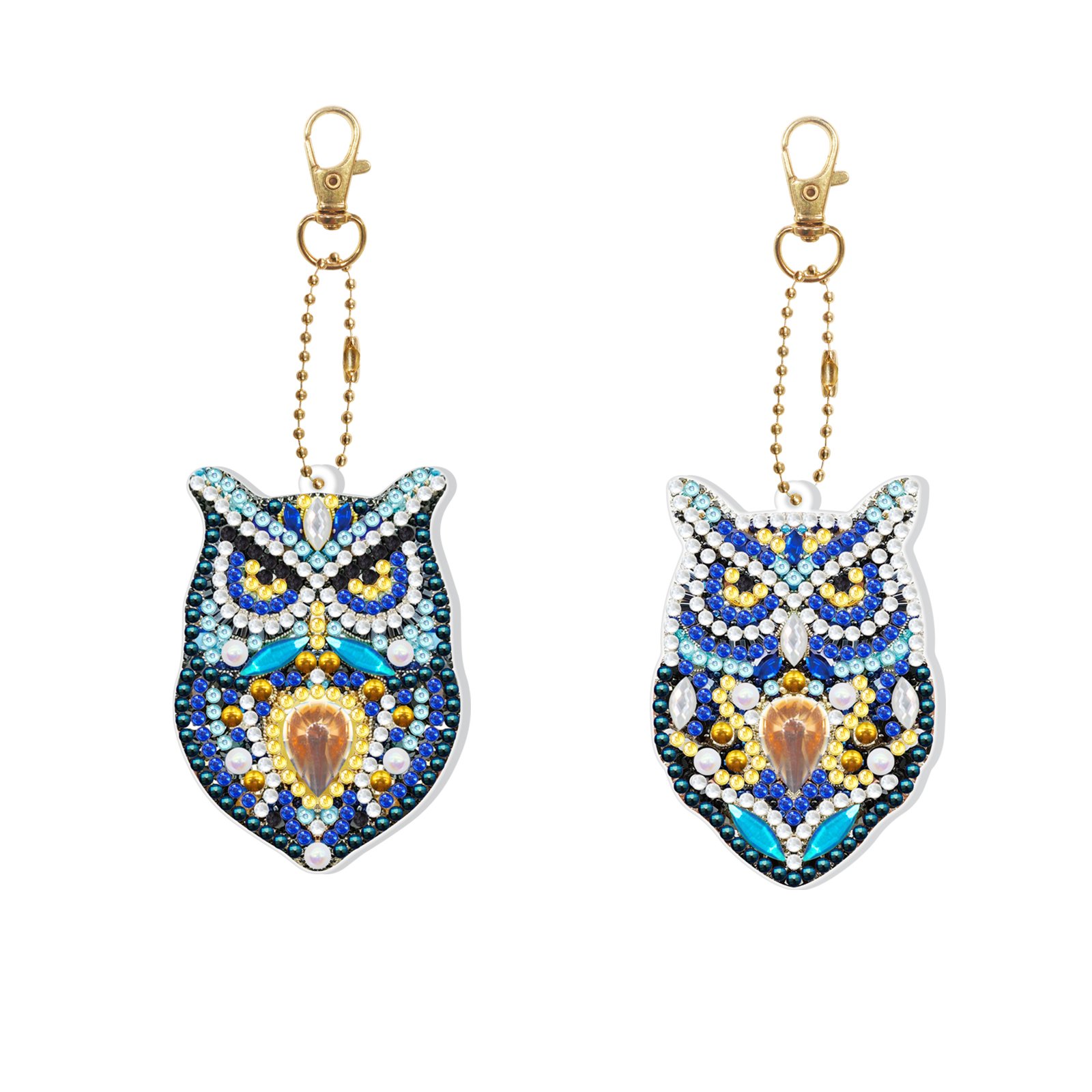 A-278 2pcs/set DIY LED Keychain Diamond Art Kits Factory Wholesale Cartoon Ornaments Diamond Painting Keychains for Kids Adults