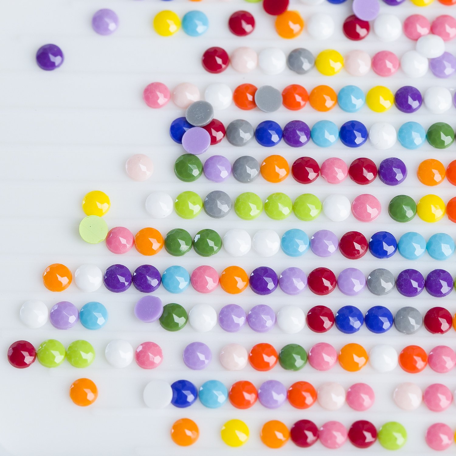 R-01 DMC 447 Colors 2.8mm Resinstone Acrylic Mosaic Embroidery Beads Diamond Painting Round Drill