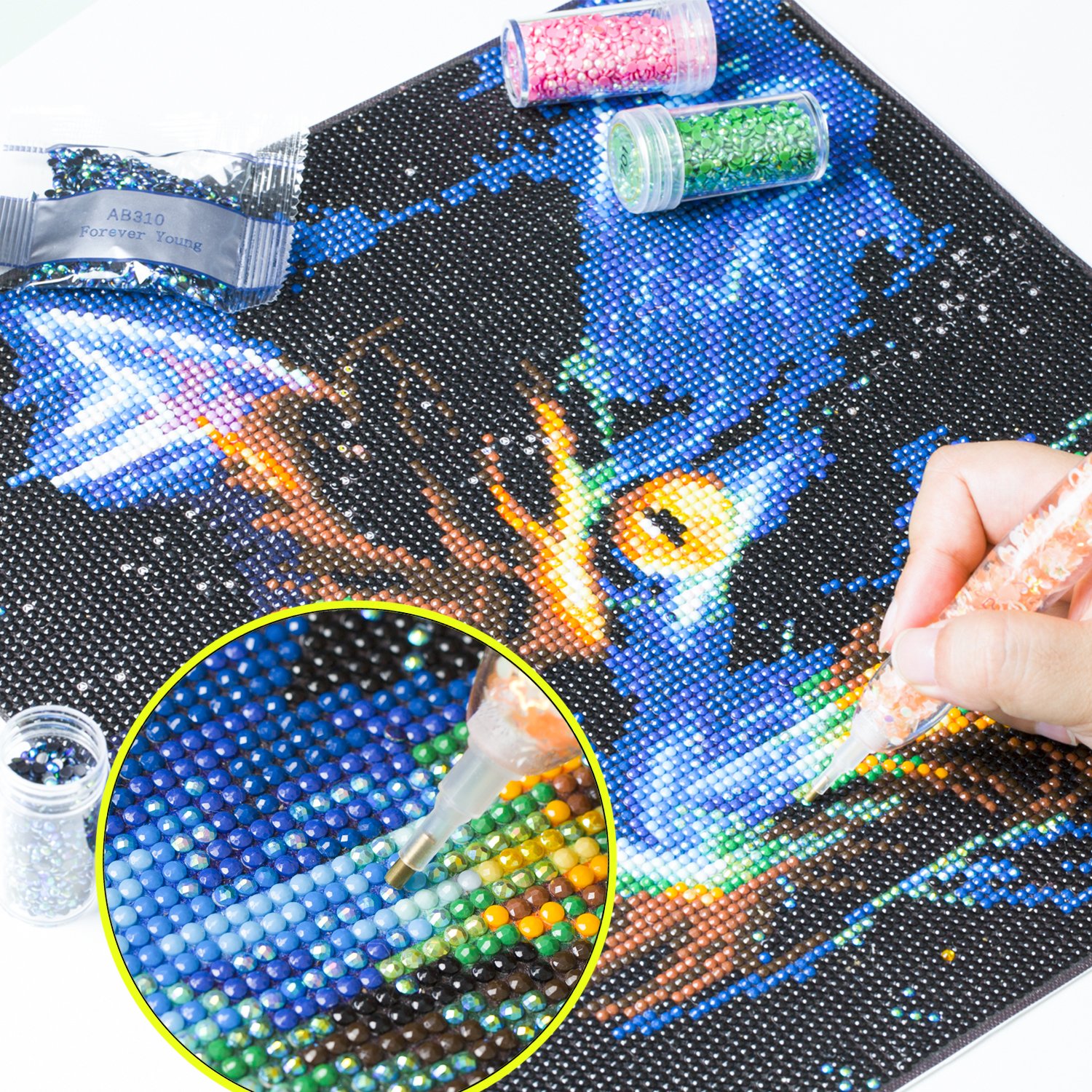 R-01 DMC 447 Colors 2.8mm Resinstone Acrylic Mosaic Embroidery Beads Diamond Painting Round Drill
