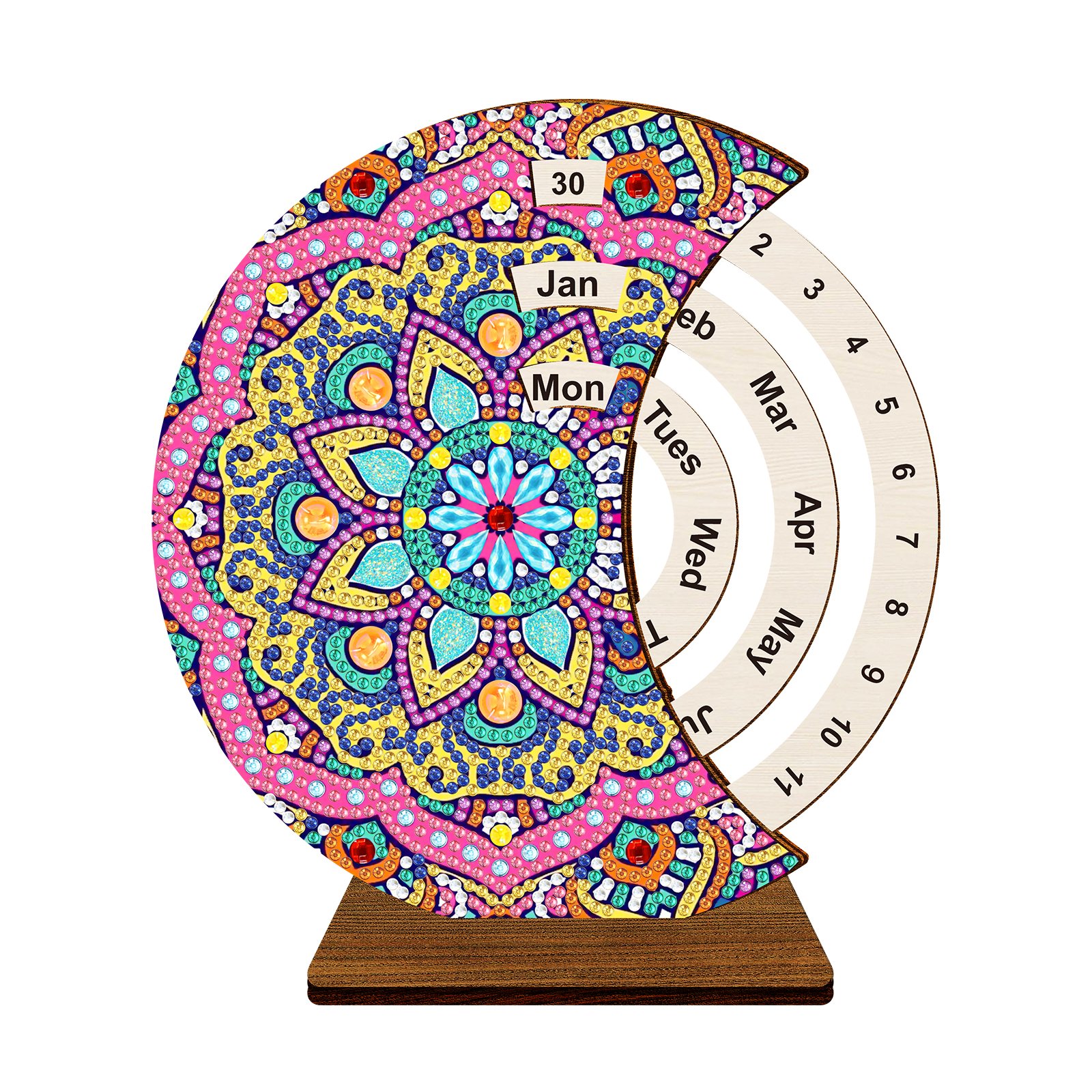 Christmas Tabletop Ornament Perpetual Calendar Diamond Painting Kit for Home Decor