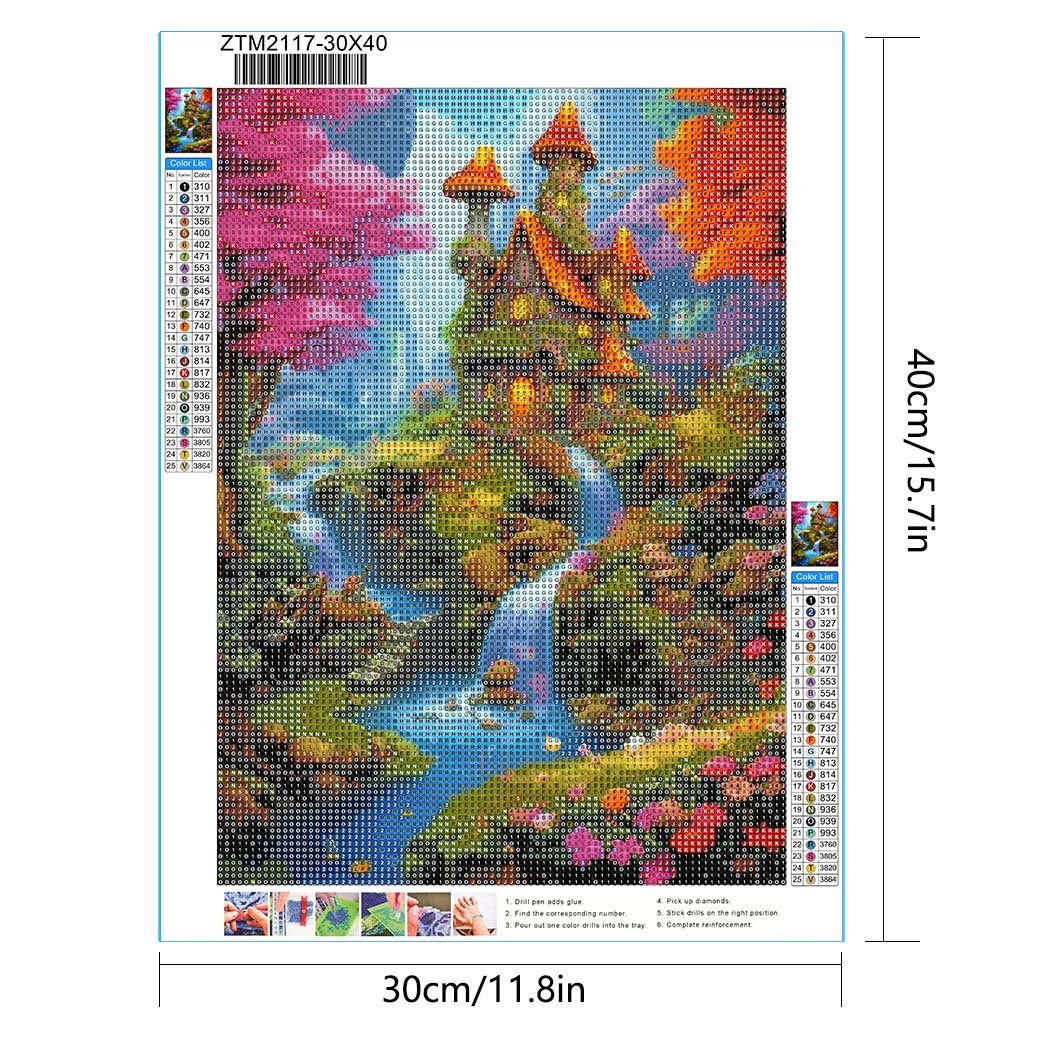 DIY Custom 30*40 5D Diamond Painting Kits Mosaic Art wonderful house Decorative Europeanizing architecture Painting Printed