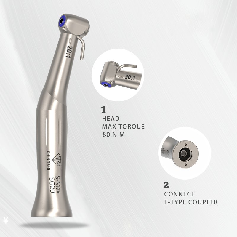 Max SG20 E-type Connect Implant Motor Handpiece 20:1 Reduction Contra Angle Dental Tools Instrument Other Dental Equipments