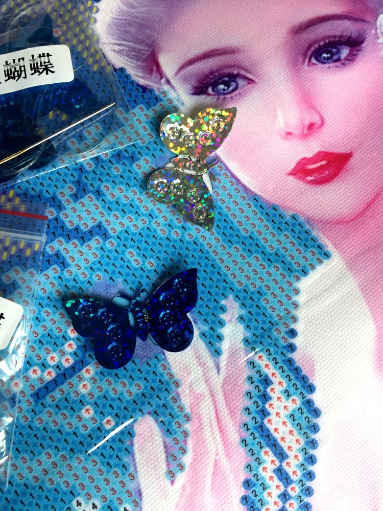 Velvet fabric 5d diy diamond painting with butterfly accessories