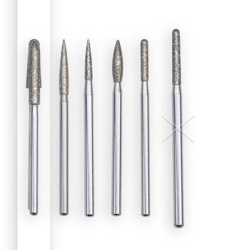 High hardness diamond burs with sharp edge for dental lab steel crown porcelain tooth resin dental base dental lab