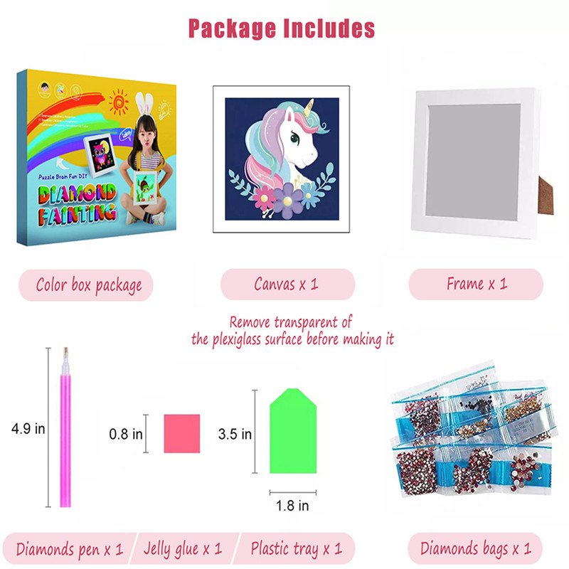 Diamond Painting Cartoon Crystal Embroidery Full Drill Kids Diamond Painting Kits With Frame Wall Decor DIY Gifts
