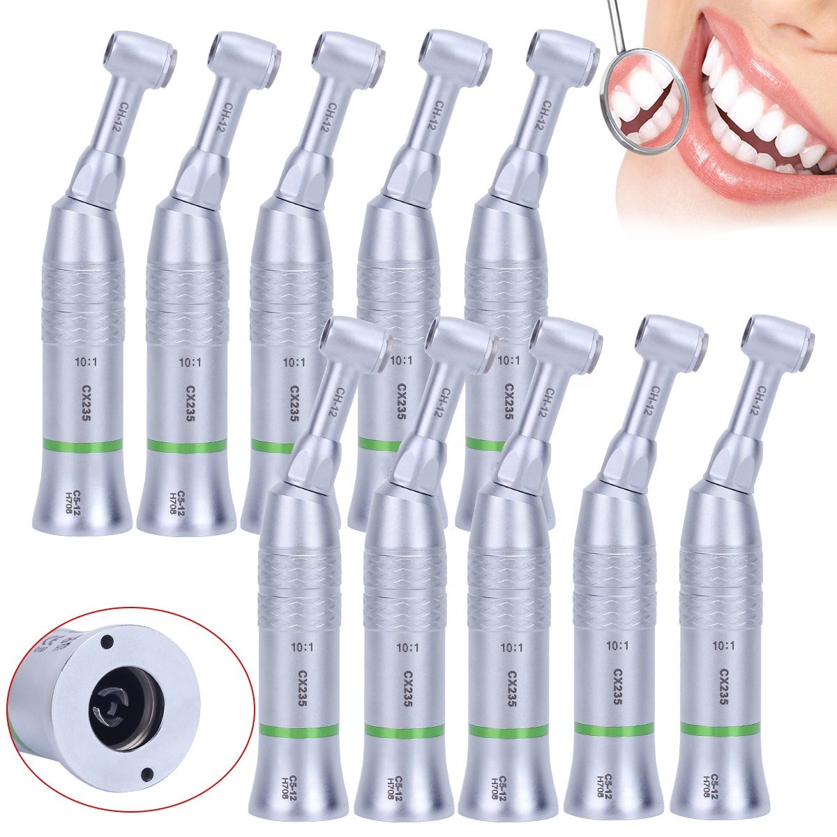Endodontic Treatment 10:1 Dental Implant Contra Angle Handpiece with External Spray