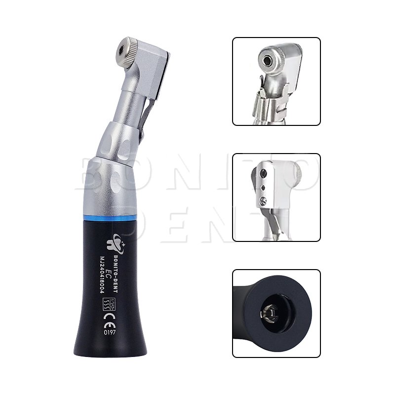 EX-203C Black Color Dental Low Speed Handpiece Set External Water Spray Air Motor Contra Angle Handpiece E-type Dental Polishing