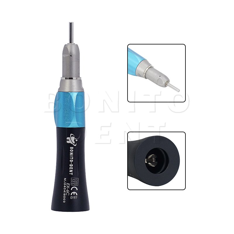 EX-203C Black Color Dental Low Speed Handpiece Set External Water Spray Air Motor Contra Angle Handpiece E-type Dental Polishing