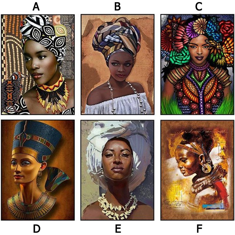 MOQ 1 PC Wholesale Dropshipping 5D Black African Woman Sexy Girl Diamond Painting Decorative Manufactured Diamond Painting Kits