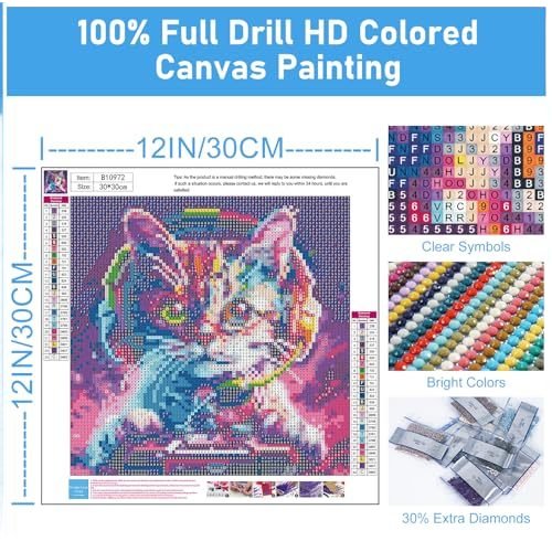Cat radio diamond painting kit for kids diamond art embroidery painting diy wall art kit
