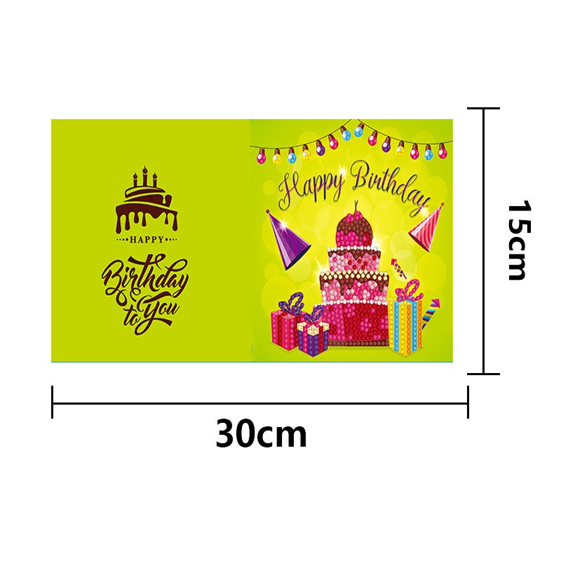 8 Piece Greeting Cards Set Of Children's Hot-Selling Diy Birthday Cards Diamond Painting Crystal Diamond Gifts For Friends