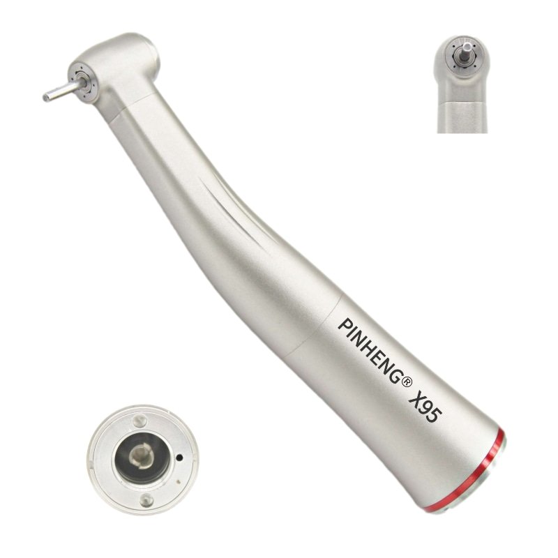 X95 Dental Handpiece 1:5 Low Speed Contra Angle Electric Motor Dentistry Tools Push Button Turbine Power Source Made Steel Metal