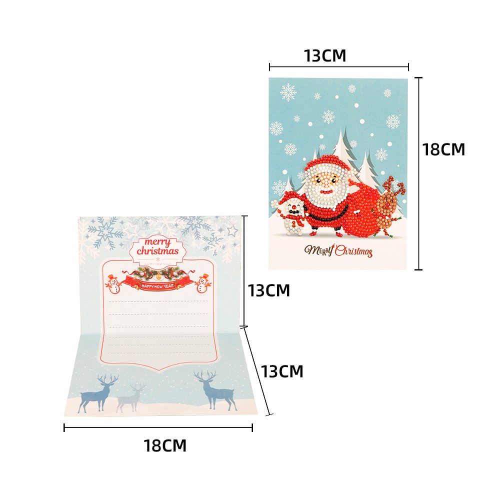DIY 5D Diamond Painted Christmas Greeting Card Creative Painting Birthday Kid Gift DIY Diamond Painting Greeting Card