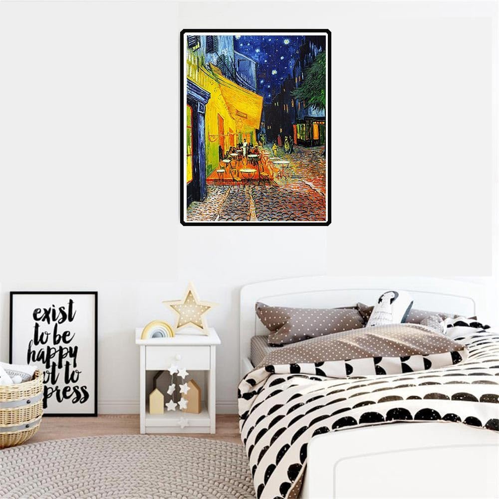 Adult Diamond Painting Set Van Gogh Night Caf é Terrace Diamond Art DIY Round Diamond Painting Picture Home Wall Decoration Gift
