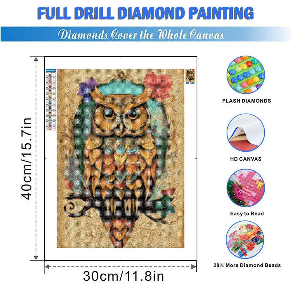 5D DIY Diamond Painting Kit Aurora animals Owl Art Full Square&Round mosaic embroidery Cross stitch