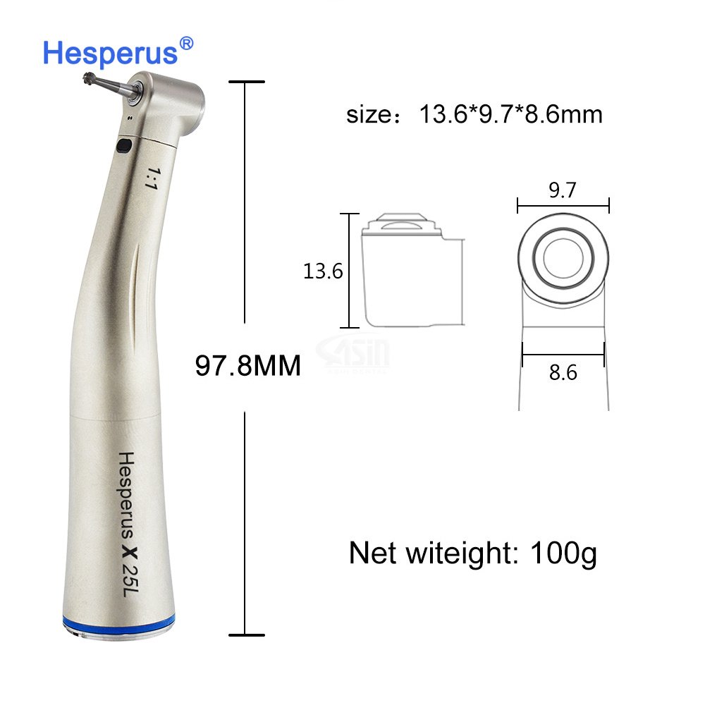 Dental 1:1 Fiber Optic Low Speed Handpieces X25L Contra Angle Handpiece Dental E Type Handpiece