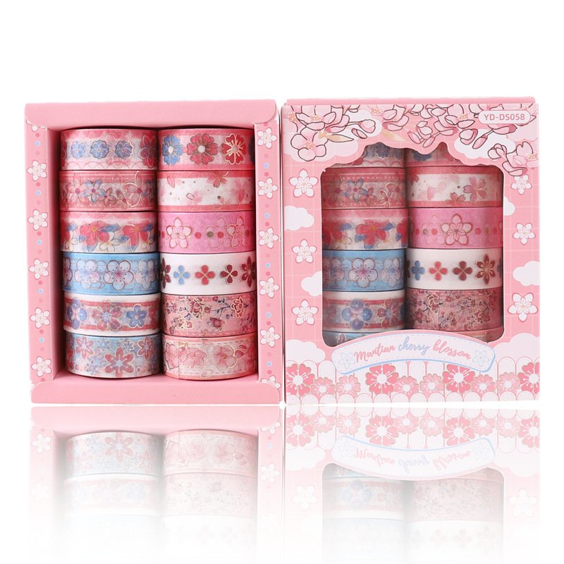 Sakura Washi Tape Set,Decorative Masking Tape,Pink Flower Washi Tapes for DIY Craft Scrapbooking Gift Wrapping