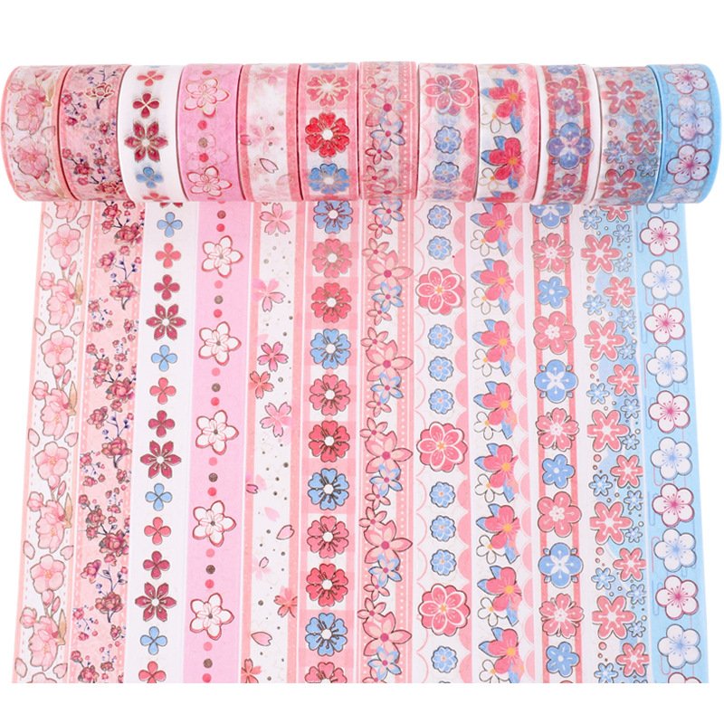 Sakura Washi Tape Set,Decorative Masking Tape,Pink Flower Washi Tapes for DIY Craft Scrapbooking Gift Wrapping