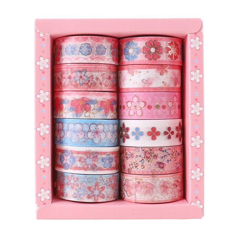 Sakura Washi Tape Set,Decorative Masking Tape,Pink Flower Washi Tapes for DIY Craft Scrapbooking Gift Wrapping