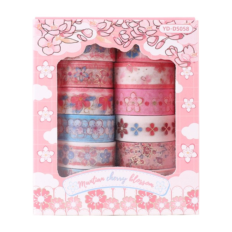 Sakura Washi Tape Set,Decorative Masking Tape,Pink Flower Washi Tapes for DIY Craft Scrapbooking Gift Wrapping