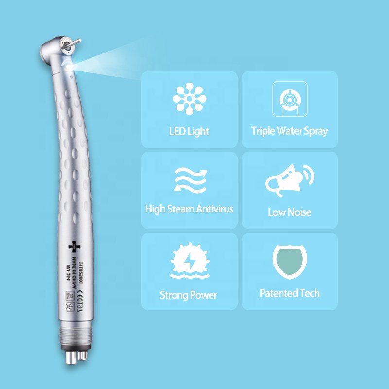 Dental Handpieces 4 Hole Push Button Turbine Led High Speed Dental Handpiece