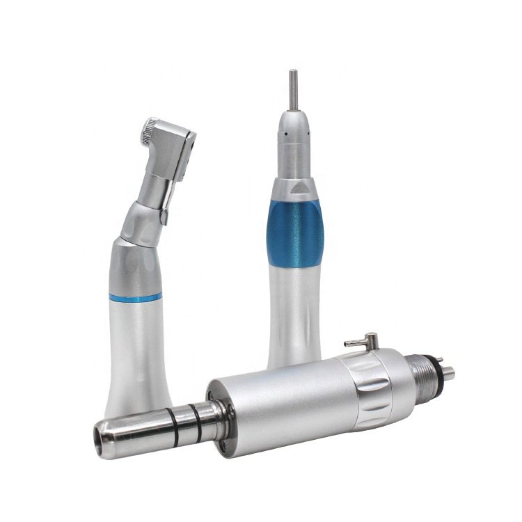 Dental low speed handpieces set (air motor + straight handpiece + contra angle)