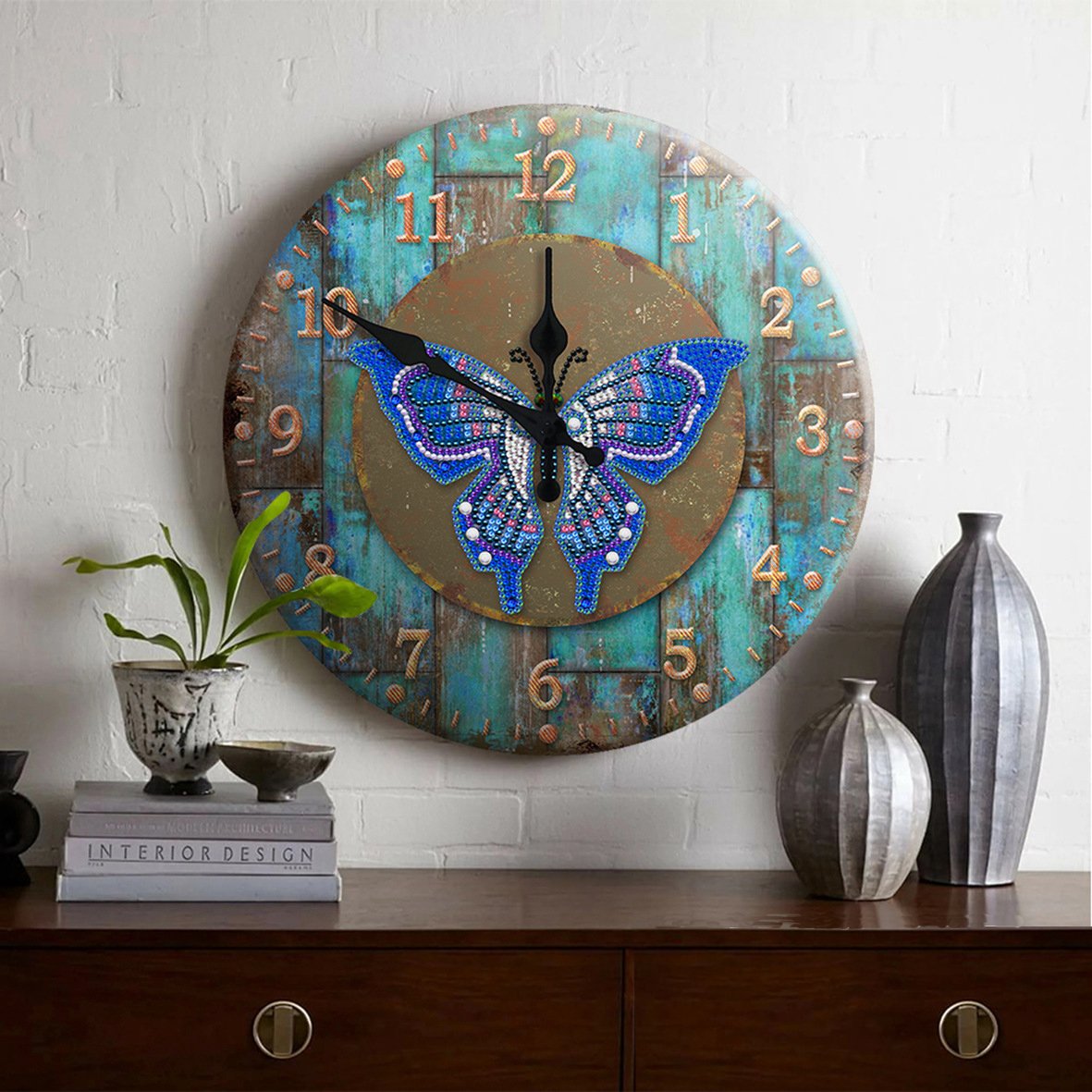 2021 Premium Quality Wall Hanging Wall Clock Diamond Painting Set Owl Diamond Painting Clock Kits