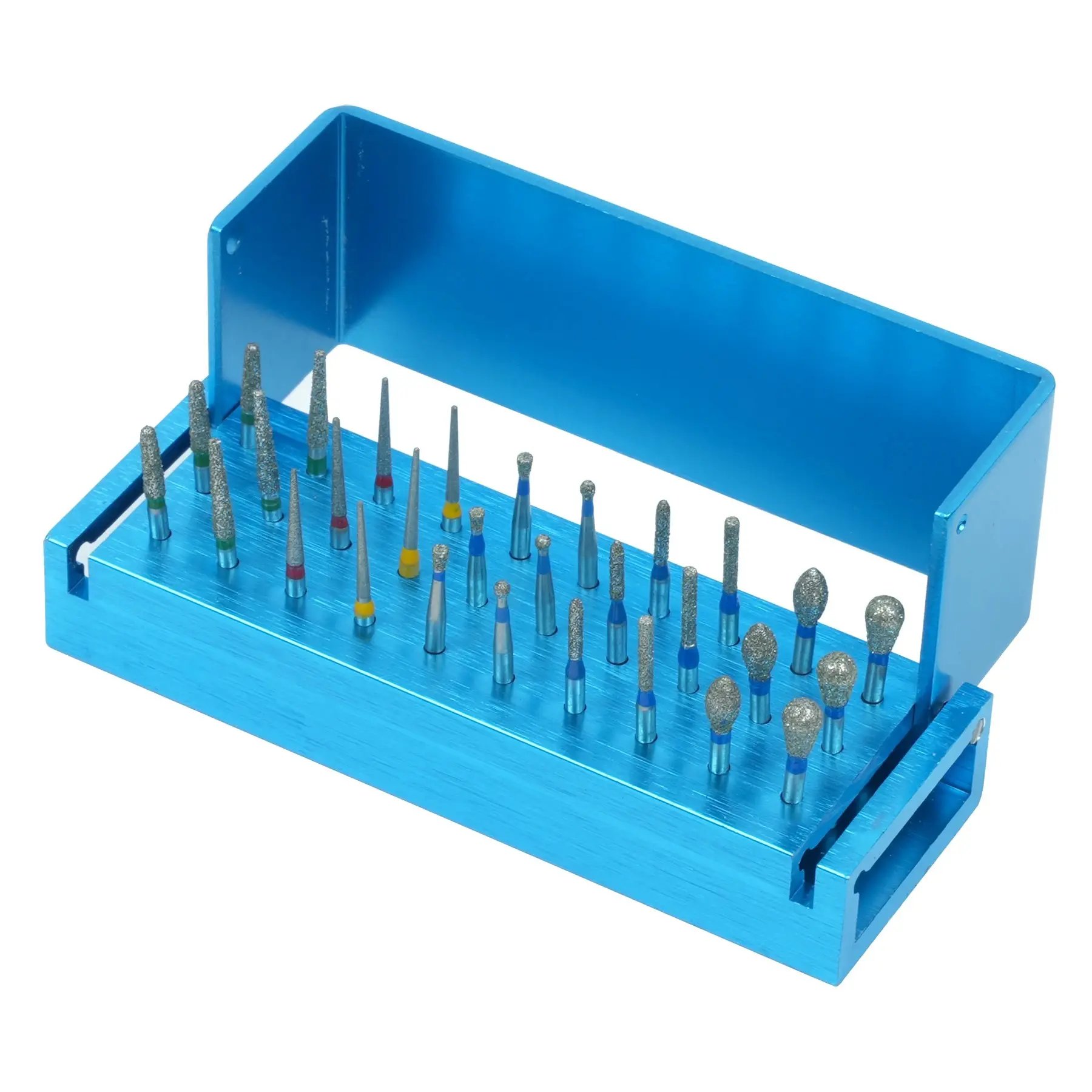 Wholesale Dental Tools High Speed Diamond Burs Drill Disinfection Block Manual Power Aluminium Handpiece Bur Holder Dentistry