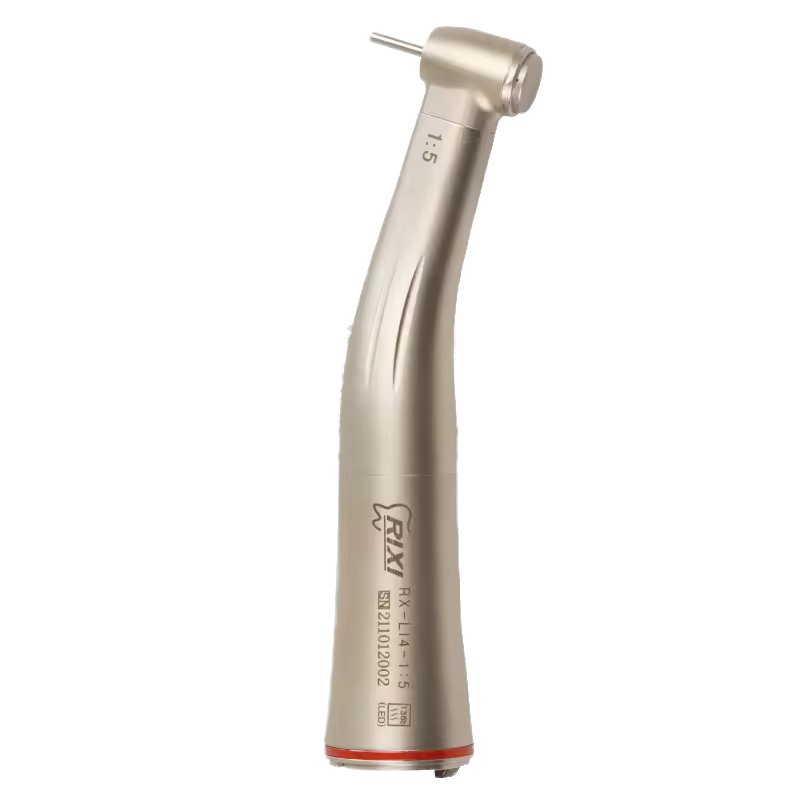 1:5 Contra Angle Fiber Optic Dental Handpiece Turbine CE Certificate High Speed Dental Handpiece Durable Steel Metal RIXI Golden