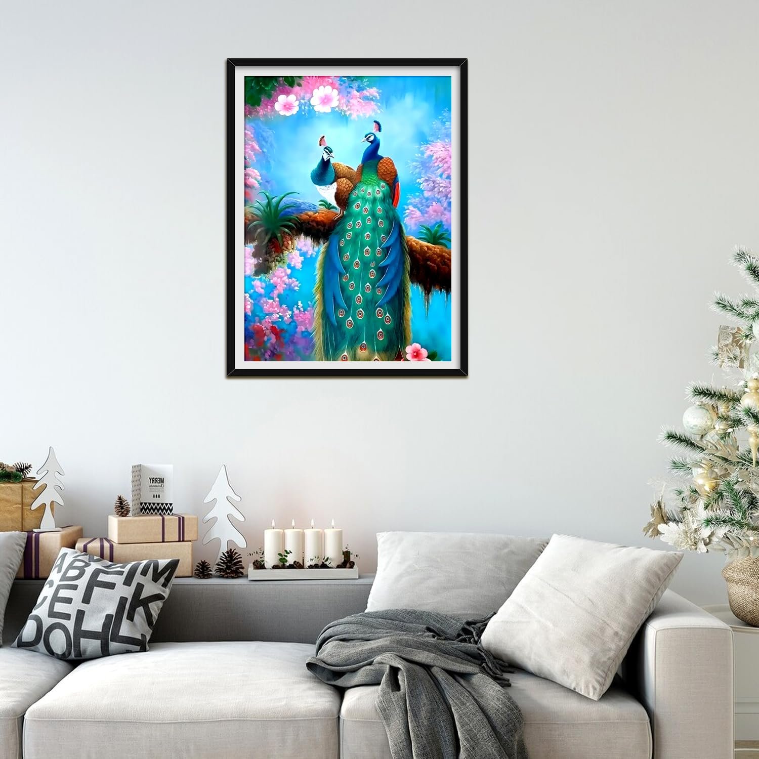 New Arrival Green Peacock diamond painting wreath Full Round Square Drill diamond painting art Home Decorations