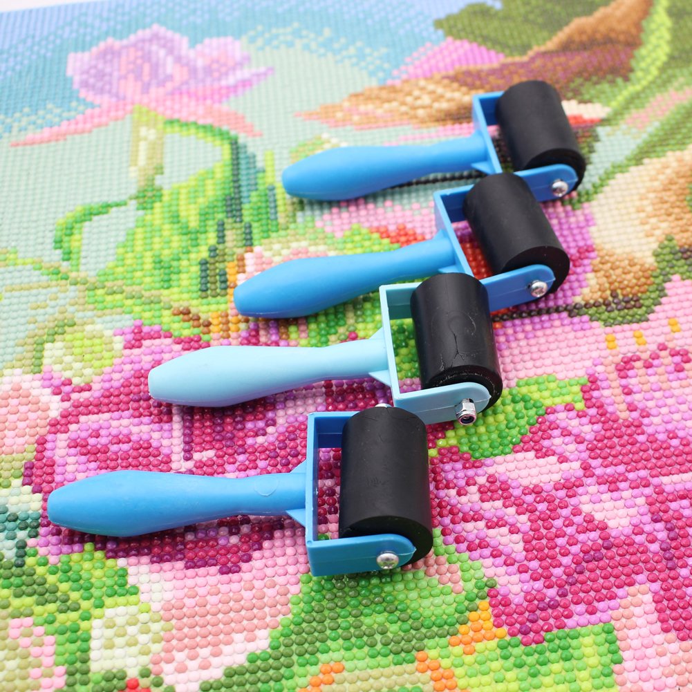 Factory Wholesale Diamond Painting Accessories Tools Wheel Flat Diamond Picture Rubber Material Roller 3.5cm