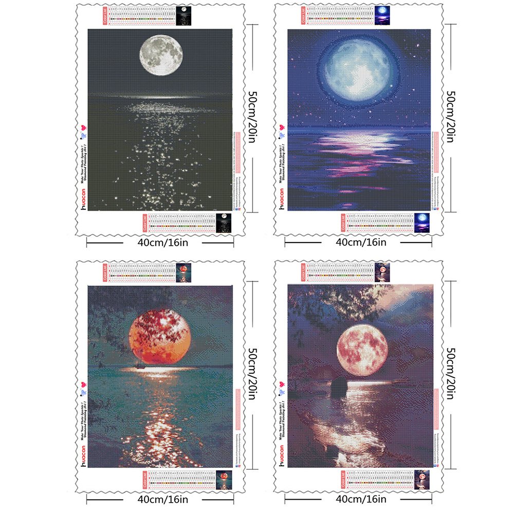 Huacan 5D Diamond Painting Kits AB Drills Photo To Custom Moon Landscape Wholesale Mosaic Painting