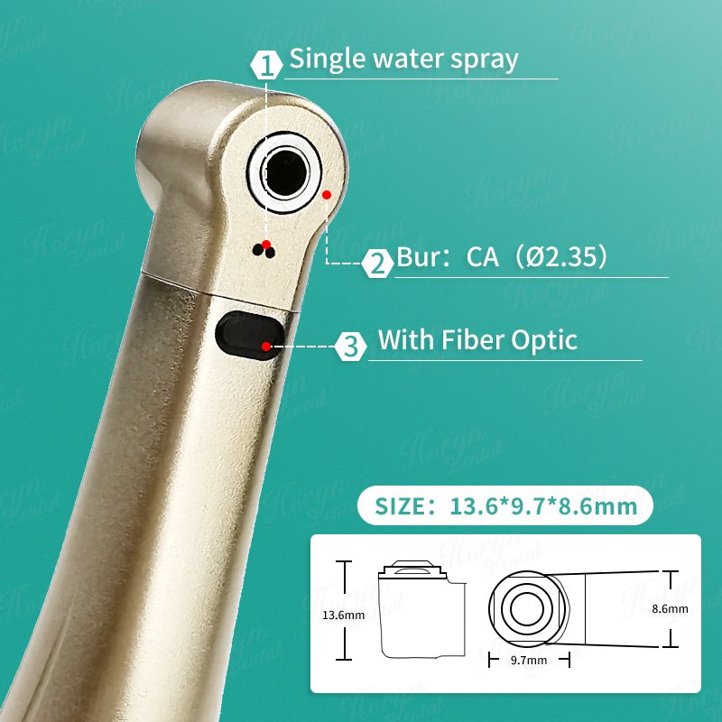 3010 Ceramic Bearing Dental Fiber Optic 1:1 Slow Speed Contra Angle Handpiece