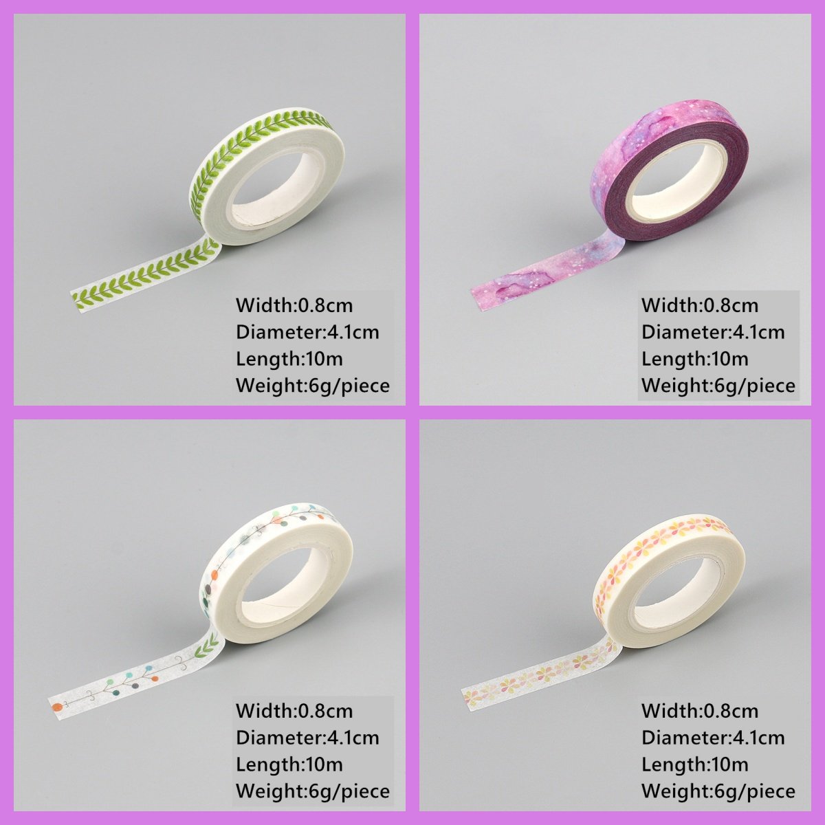 G-84 Custom Printing Flower 8mm/0.8cm Washi Tape Set Diamond Painting Factory Washi Paper Tape