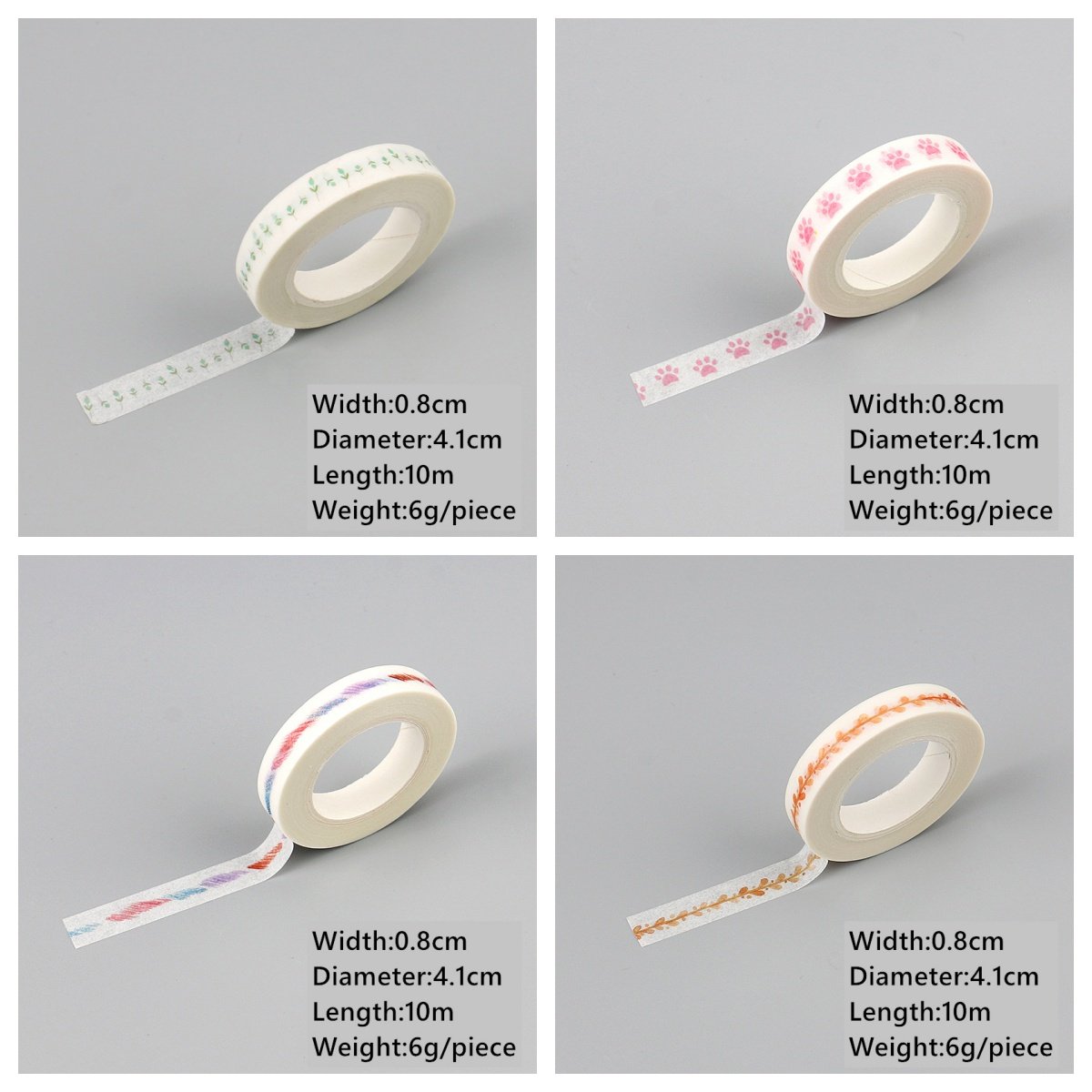G-84 Custom Printing Flower 8mm/0.8cm Washi Tape Set Diamond Painting Factory Washi Paper Tape