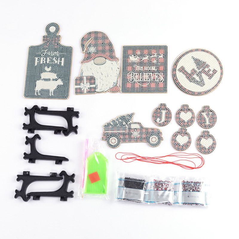 Wholesale Hot Selling Christmas Decorations Acrylic Tray Ornaments Diy Diamond Painting Kits Children's Toys