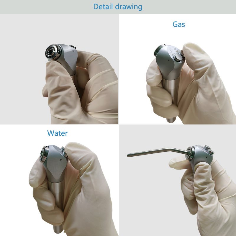 Dental Chair Attachment Metal Triple Syringe Air Water Spray Syringe With Two Syringe Tips