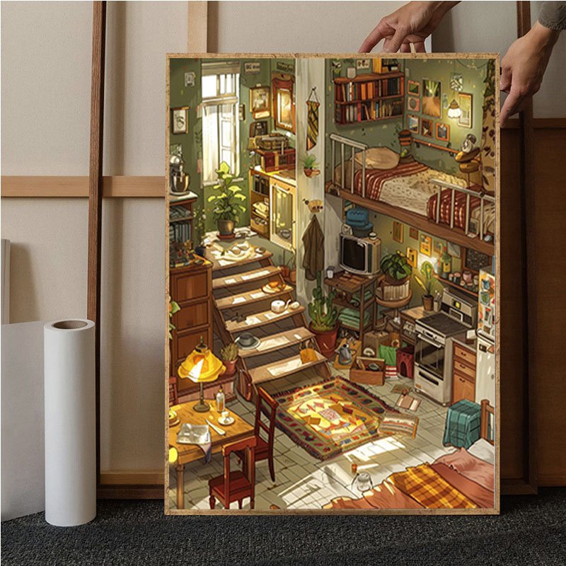 Japanese Style Hut diamond dot painting Landscape DIY diamond painting accessories Home Wall Decor