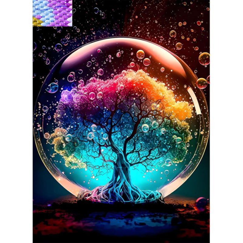 Four season tree abstract diamond painting 3d diy crystal art painting kit mosaic art puzzles for adults