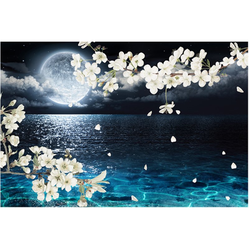 Moon night lake landscapes crystal art embroidery painting rhinestones diamond art kit craft wall art